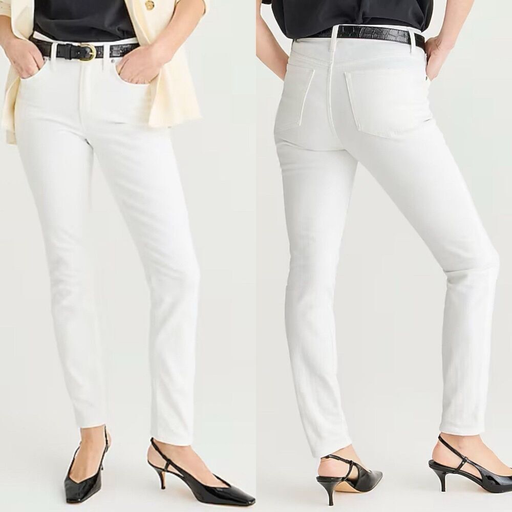 J.CREW Skinny Jeans Women 28 White 9" Toothpick Stretch BQ310